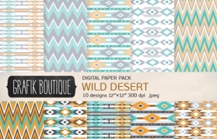 Wild Desert 10 Digital Paper Pack