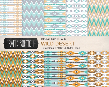 Wild Desert 10 Digital Paper Pack