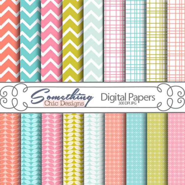 Download Summer Chevron Digital Backgrounds 