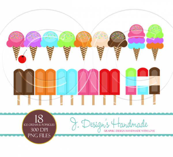 Download Ice Cream Commercial Use Clipart Set 