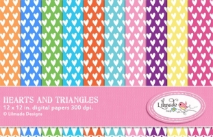 Hearts and Triangles Digital Papers