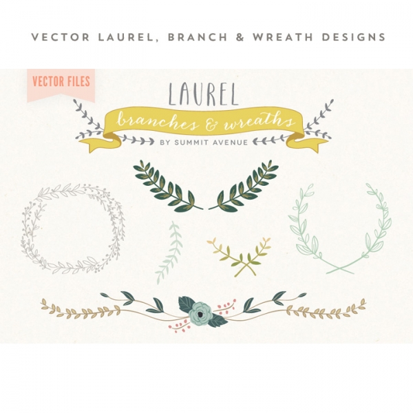 Download Vector Laurel, Branch & Wreath designs 