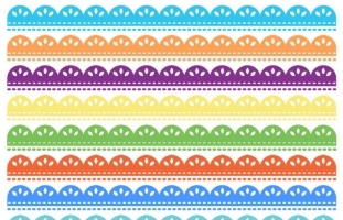 Colorful eyelet borders and trims