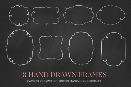 16 hand drawn digital frames