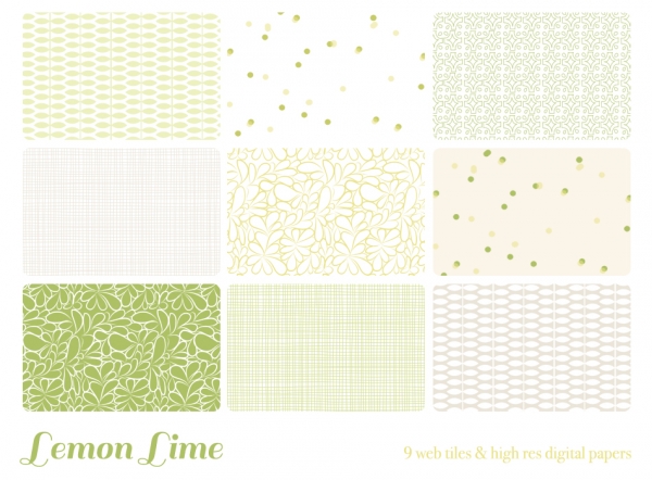 Download Lemon Lime 9 seamless web tiles & high res dig 