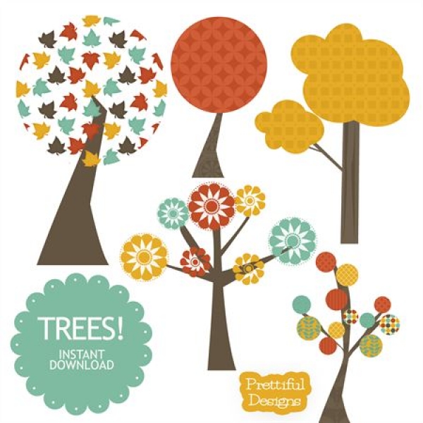 Download Crisp Fall Trees Clip Art 