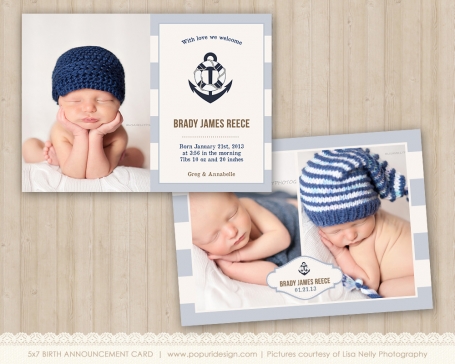 Nautical Boy Birth Announcement