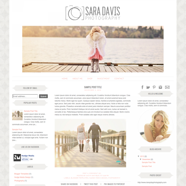 Download Sara Davis Blogger Template II 