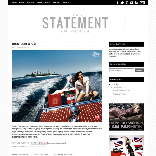 Download Statement Blogger Template 