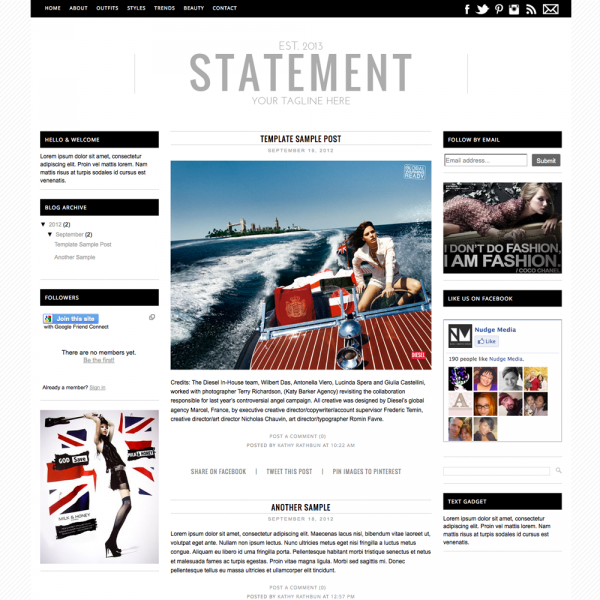 Download Statement Blogger Template II 