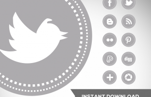 Solid Grey Social Media Icons