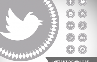 Spike Grey Social Media Icons