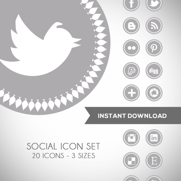 Download Spike Grey Social Media Icons 