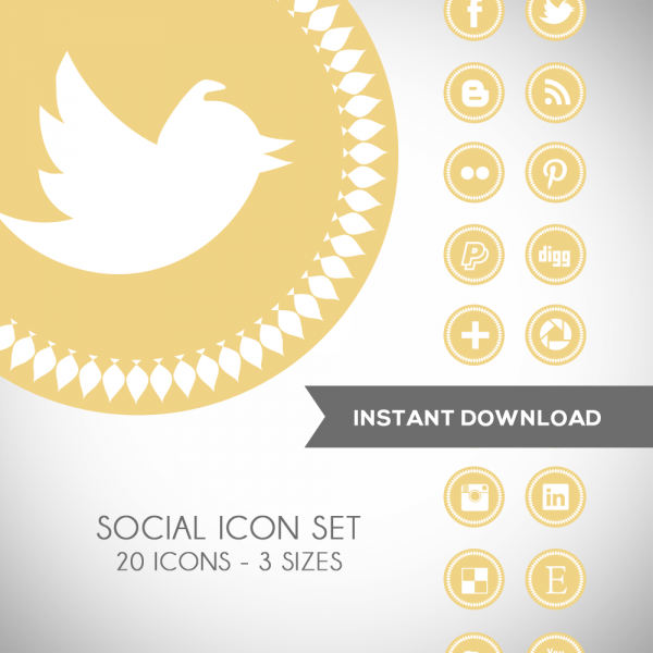 Download Spike Yellow Social Media Icons 