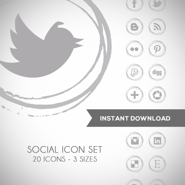 Download Grey Trans Social Media Icons 