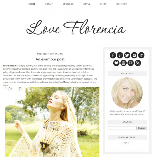 Download Florencia - Premade Blogger Template 