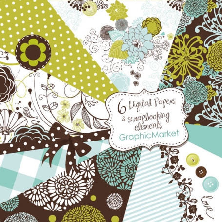 Digital Scrapbook Paper Set