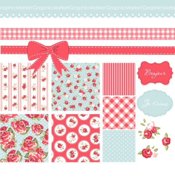 Download Shabby Chic Digital Papers 