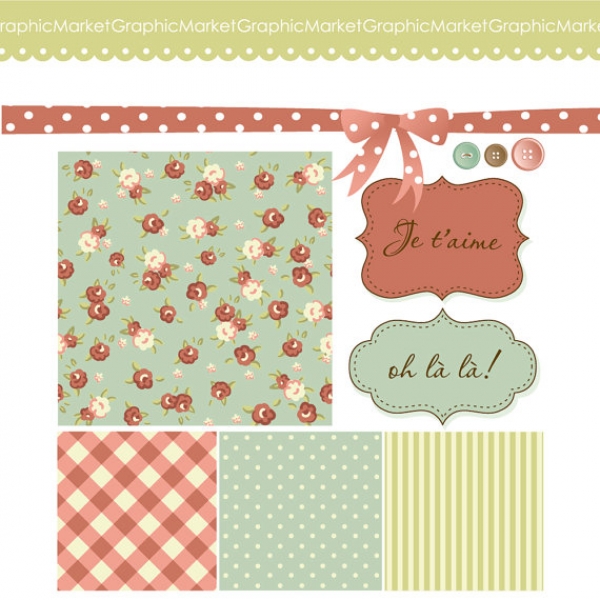 Download Vintage Shabby Chic Digital Papers 