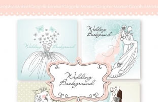 Wedding Digital Clip Art Card III