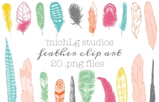 20 png feather graphics/digital