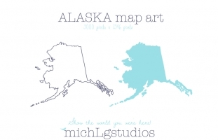 Alaska Map Art