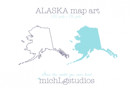 Alaska Map Art