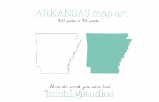 Arkansas Map Art