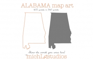 Alabama Map Art