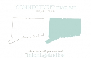 Connecticut Map Art