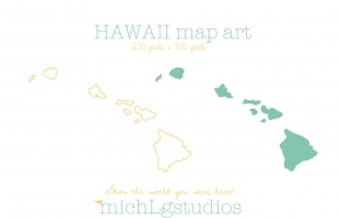 Hawaii Map Art