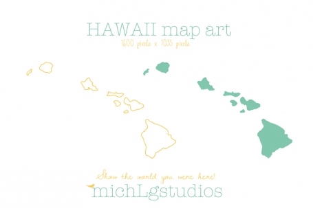 Hawaii Map Art