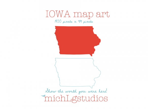 Download Iowa Map Art 