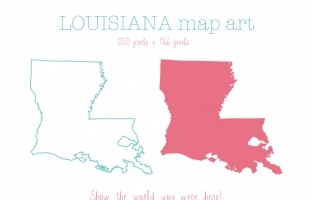 Louisiana Map Art