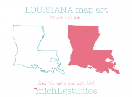 Louisiana Map Art