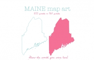 Maine Map Art