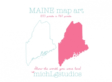 Maine Map Art