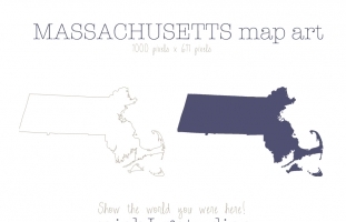 Massachusetts Map Art
