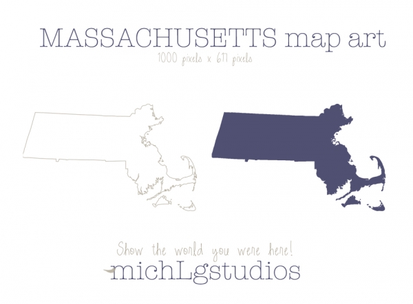 Download Massachusetts Map Art 