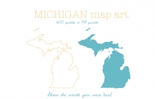 Michigan Map Art