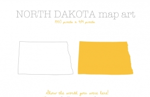 North Dakota Map Art