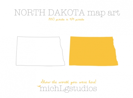North Dakota Map Art