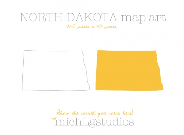 Download North Dakota Map Art 