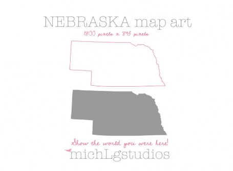 Nebraska Map Art