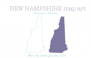 New Hampshire Map Art