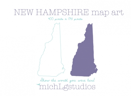 New Hampshire Map Art