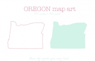 Oregon Map Art