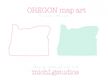 Oregon Map Art