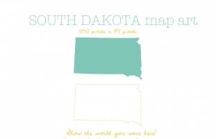 South Dakota Map Art