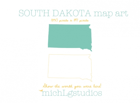 South Dakota Map Art